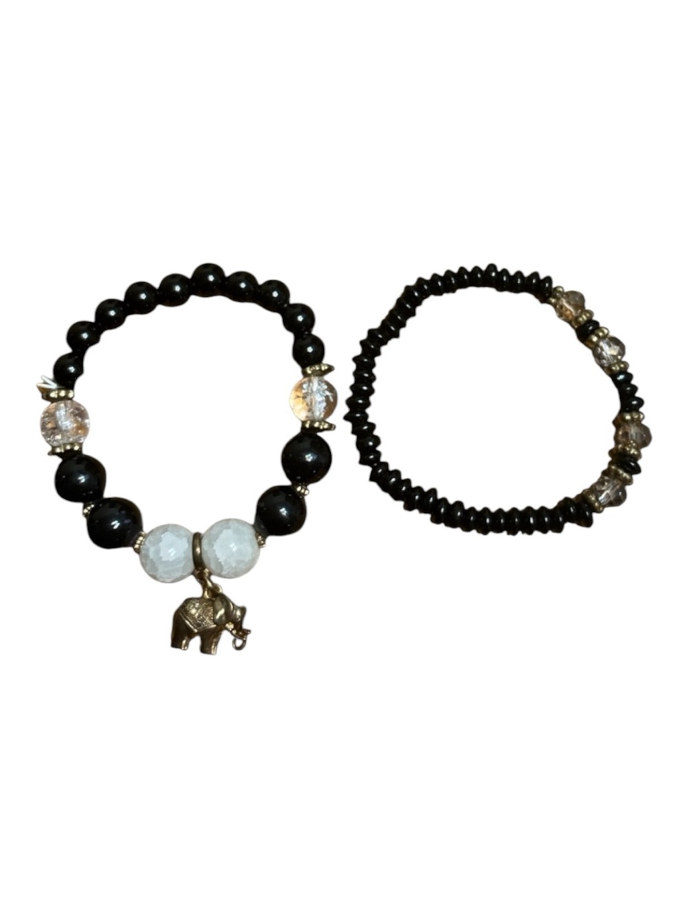 ✨3/$15✨Black and White Beaded Stretchy Bracelets